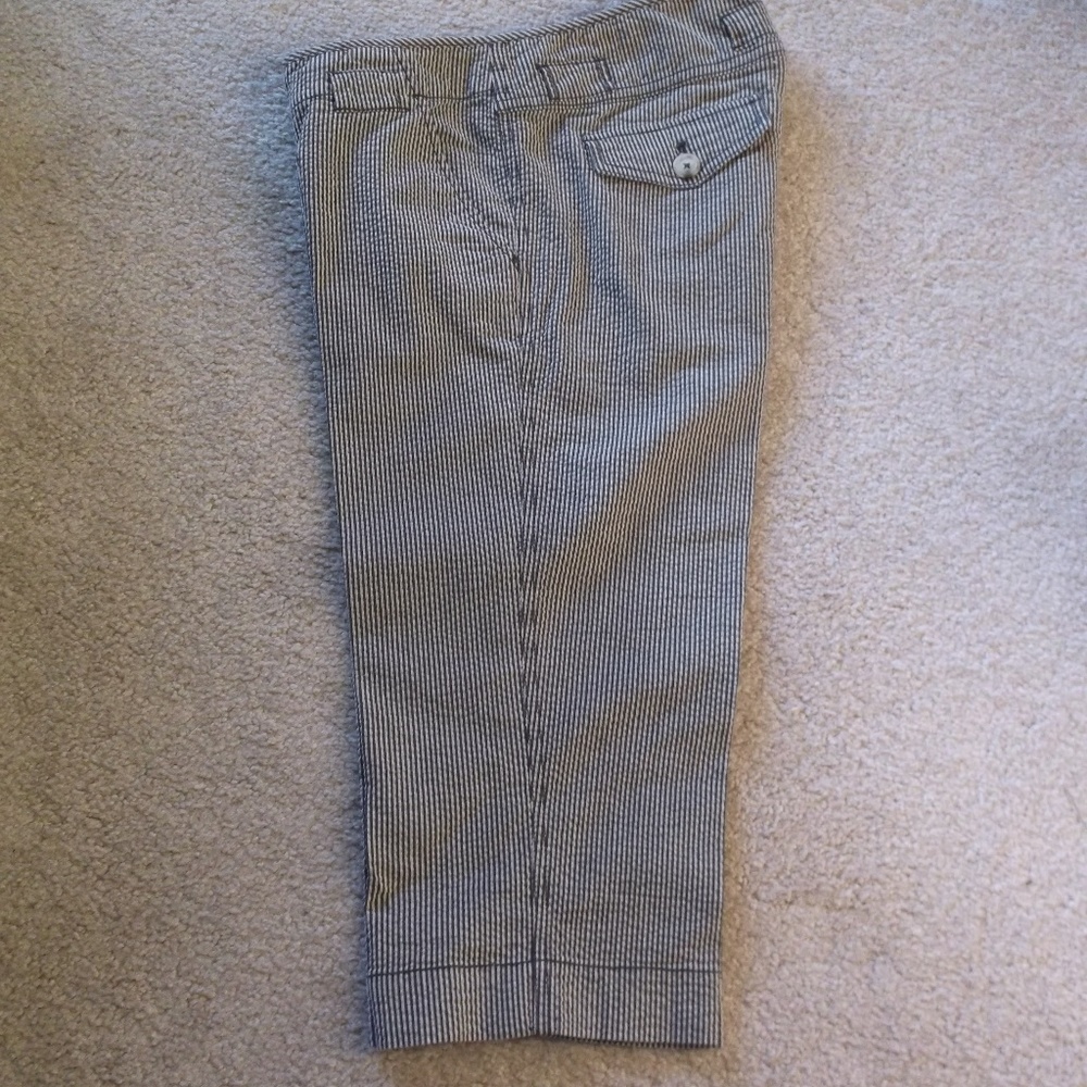 Michael Kors Brown Seersucker cutoffs  Bermudas
